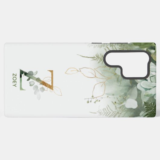 Greenery Initiaal Z Hoesje-Mate Samsung Galaxy Samsung Galaxy Hoesje (Achterkant horizontaal)