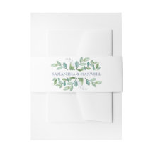 Greenery Invitation Belly Band