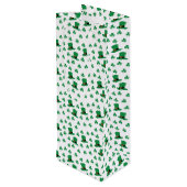 Greenery Irish Clovers en Petten Gift Bag Wijn Cadeautas (Achterkant Gekanteld)