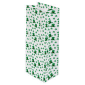 Greenery Irish Clovers en Petten Gift Bag Wijn Cadeautas (Voorkant Gekanteld)