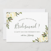 Greenery Ivory Floral... ben je mijn Bridesmaid Kaart (Voorkant)