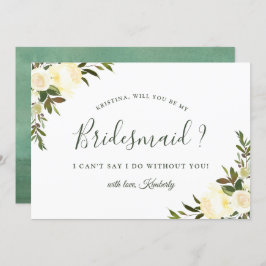 Greenery Ivory Floral... ben je mijn Bridesmaid Kaart