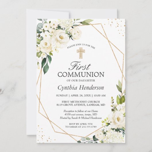 Greenery Ivory Floral First Community Kaart (Voorkant)