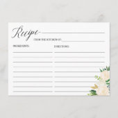Greenery Ivory Floral Vrijgezellenfeest Recipe Kaa Informatiekaartje (Voorkant)