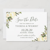 Greenery Ivory Wild Floral Save the Date (Voorkant)