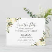 Greenery Ivory Wild Floral Save the Date (Staand voorkant)