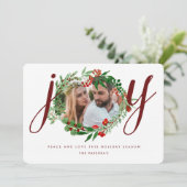 Greenery Joy Foto Feestdagenkaart (Staand voorkant)