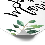 Greenery Just Married Calligraphy Sign Poster (Hoek)