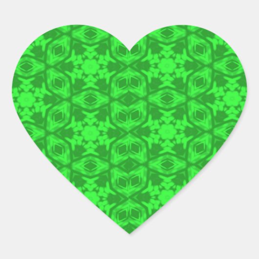 Greenery Kaleidoscope Hart Sticker (Voorkant)