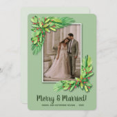 Greenery kerstfoto feestdagenkaart (Voorkant / Achterkant)