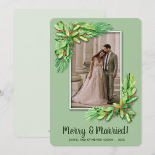 Greenery kerstfoto feestdagenkaart