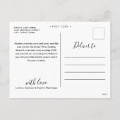 Greenery kerstfoto Waterverf Chalkboard Feestdagenkaart (Achterkant)