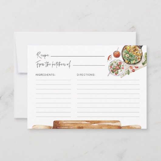 Greenery Kitchen Waterverf Recipcard (Voorkant)