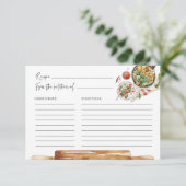 Greenery Kitchen Waterverf Recipcard (Staand voorkant)