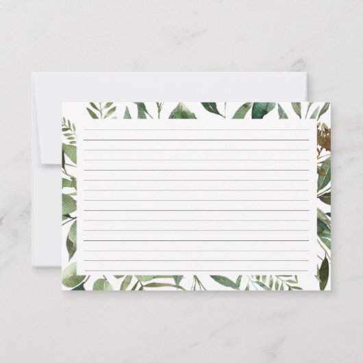 Greenery Kitchen Waterverf Recipcard (Achterkant)