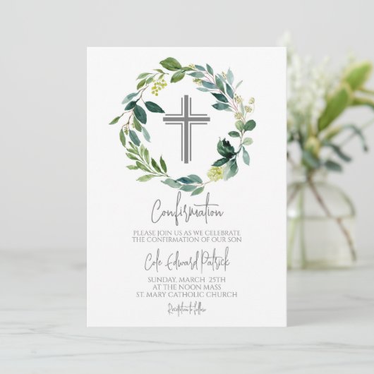 Greenery krans bevestiging kaart (Staand voorkant)