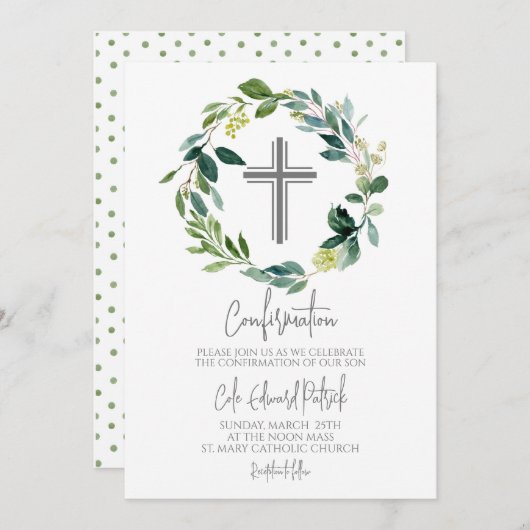 Greenery krans bevestiging kaart (Voorkant / Achterkant)