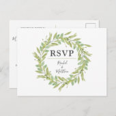 Greenery Krans Bruiloft RSVP Post Kaarten (Voorkant / Achterkant)