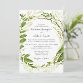 Greenery krans bruiloft uitnodiging Kaarten (Staand voorkant)