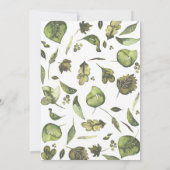 Greenery Krans Geschilderd Pasgeboren Baby Foto Ge Aankondiging (Achterkant)