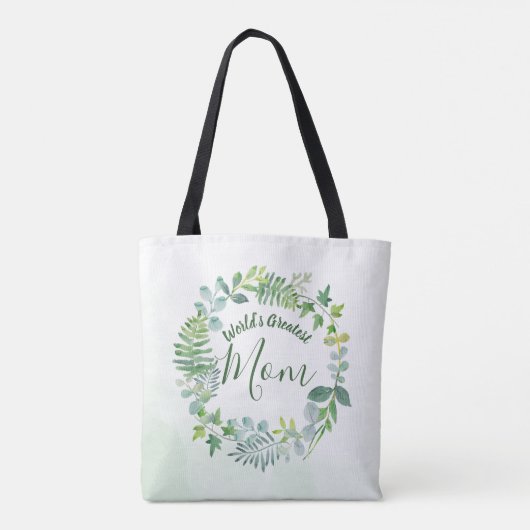 Greenery krans Wereld's Grootste Moeder Tote Bag (Achterkant)