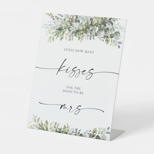 Greenery kruiden gast hoeveel kussen teken reclamebord met voetstuk (Voorkant)