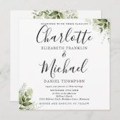 Greenery laat botanische legante bruiloft over kaart (Voorkant / Achterkant)