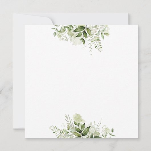 Greenery laat botanische legante bruiloft over kaart (Achterkant)