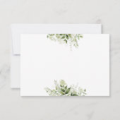 Greenery laat elegant Script Heart Kindly Reply RSVP Kaartje (Achterkant)