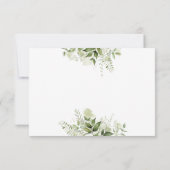 Greenery laat elegant Script Heart RSVP Kaartje (Achterkant)
