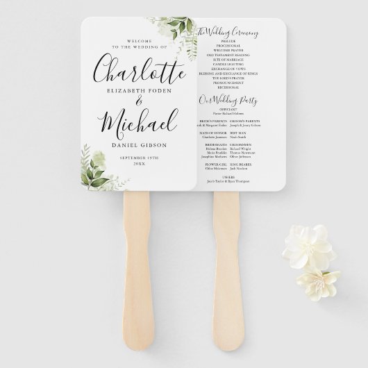 Greenery laat het Programma van de Weddenschap van Handwaaier (Voorkant en achterkant)