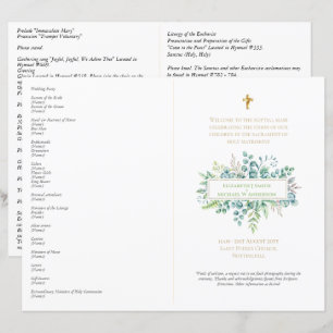 Greenery laat katholieke bruiloft over Nuptiale ma
