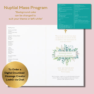 Greenery laat katholieke bruiloft over Nuptiale ma