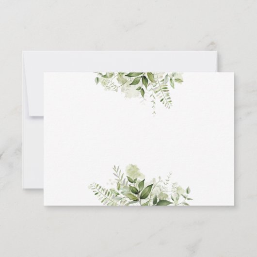 Greenery laat legant Script Wedding RSVP Kaartje (Achterkant)