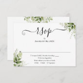 Greenery laat legant Script Wedding RSVP Kaartje (Voorkant / Achterkant)
