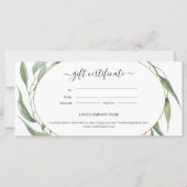 Greenery laat Lijst Business Gift Certificate (Achterkant)