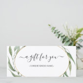 Greenery laat Lijst Business Gift Certificate (Staand voorkant)
