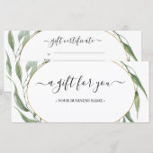 Greenery laat Lijst Business Gift Certificate (Voorkant / Achterkant)