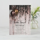 Greenery laat Roos Gold Licht Rustic Bridal Kaart (Staand voorkant)