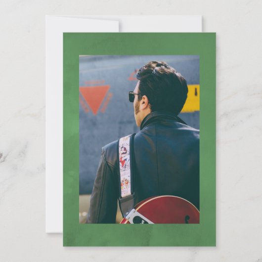 Greenery Laurel Crest Monogram Celebration of Life Kaart (Achterkant)