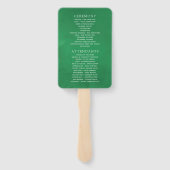 Greenery Laurel Crest Monogram Wedding Programme Handwaaier (Achterkant)