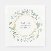 Greenery Laurel Garland Faux Gold Foil Wedding Servet (Voorkant)