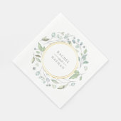 Greenery Laurel Garland Faux Gold Foil Wedding Servet (Hoek)
