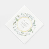 Greenery Laurel Garland Faux Gold Foil Wedding Servet (Hoek)