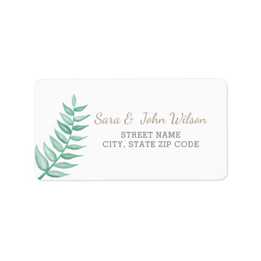 Greenery Laurel Wedding Etiket (Voorkant)