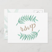 Greenery Laurel Wreath Wedding Briefkaart (Voorkant / Achterkant)