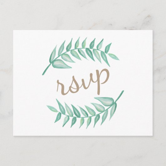 Greenery Laurel Wreath Wedding Briefkaart (Voorkant)