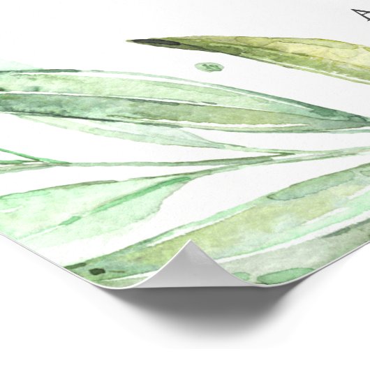 Greenery Laurel Wreath Welcome Signage Poster (Hoek)