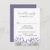 Greenery Lavender Lila Paars Lila Wedding RSVP E Informatiekaartje (Voorkant / Achterkant)