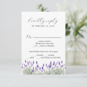 Greenery Lavender Lila Paars Lila Wedding RSVP E Informatiekaartje (Staand voorkant)